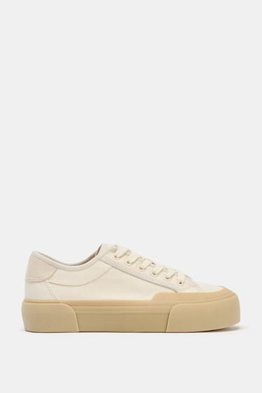 Zara FABRIC SNEAKERS - Off White