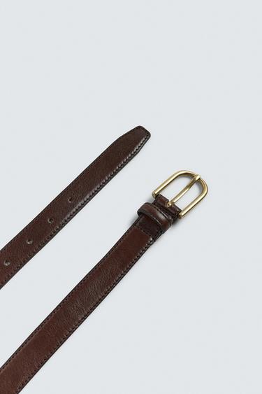 CEINTURE EN CUIR SURPIQUÉE AARON LEVINE X ZARA - Marron de Zara - Image 3