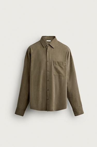 RELAXED FIT FLOWING SHIRT - Brown by Zara