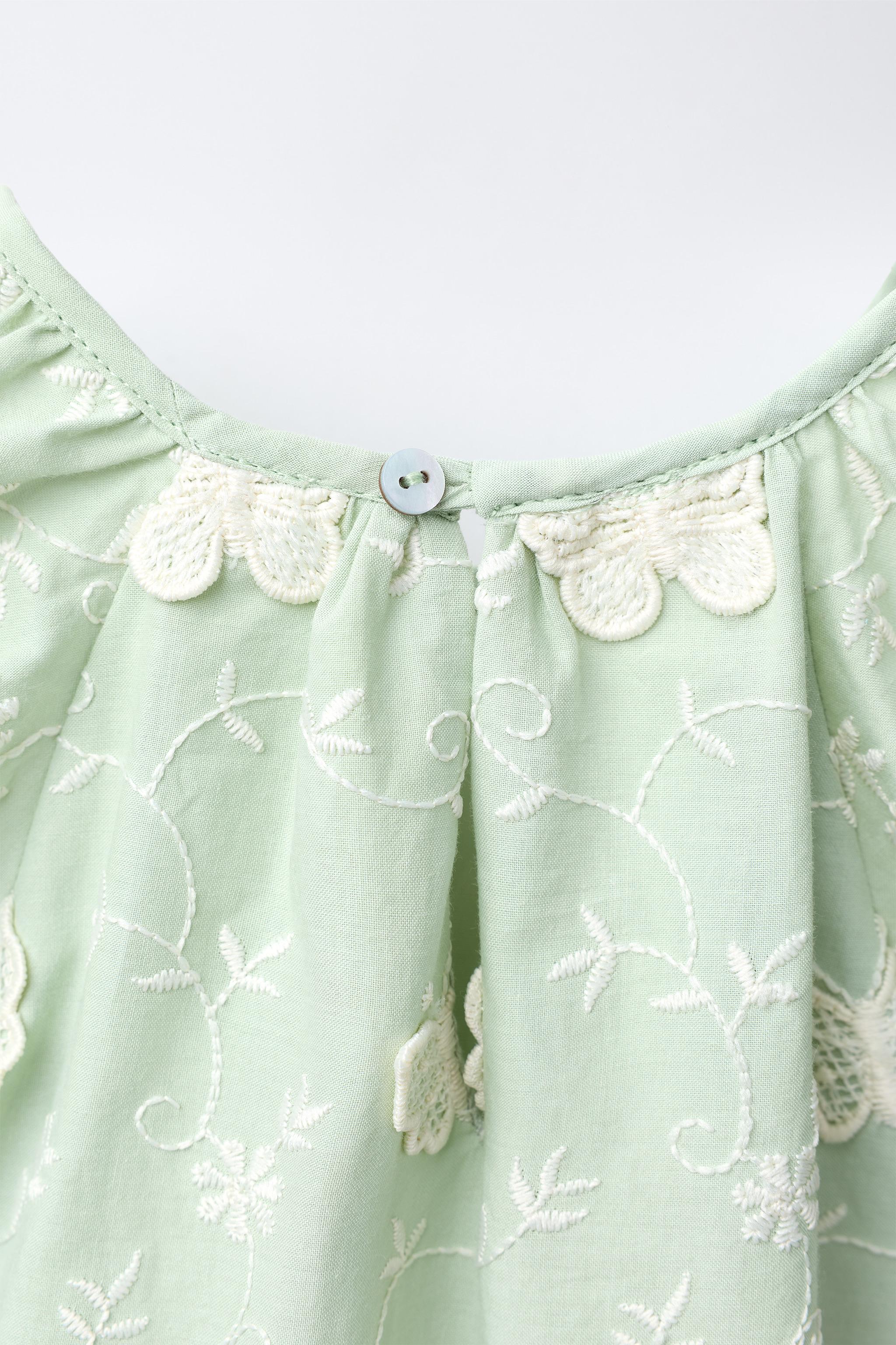 Zara - Embroidered Butterfly Dress - Green - 1 Years (33,9 Inches) - Kids Zara - Embroidered Butterfly Dress - Green - 1 Years (33,9 Inches) - Kids
