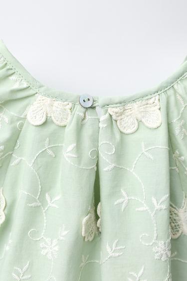EMBROIDERED BUTTERFLY DRESS - Green by Zara - Image 3