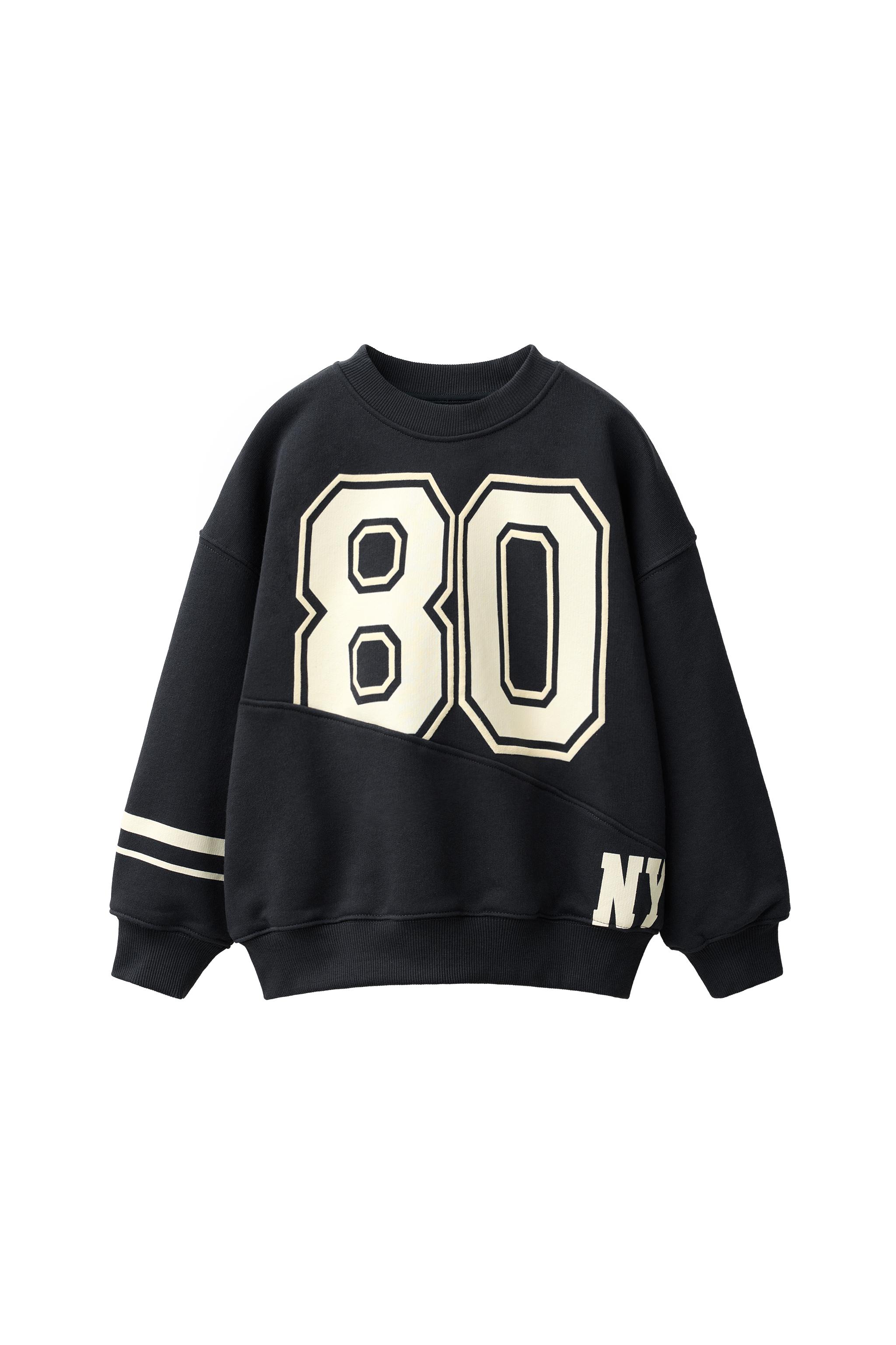 ZARA - ZARA  New Yorkスウェット S-M NUMBER PRINT SWEATSHIRT - Anthracite grey | ZARA United States