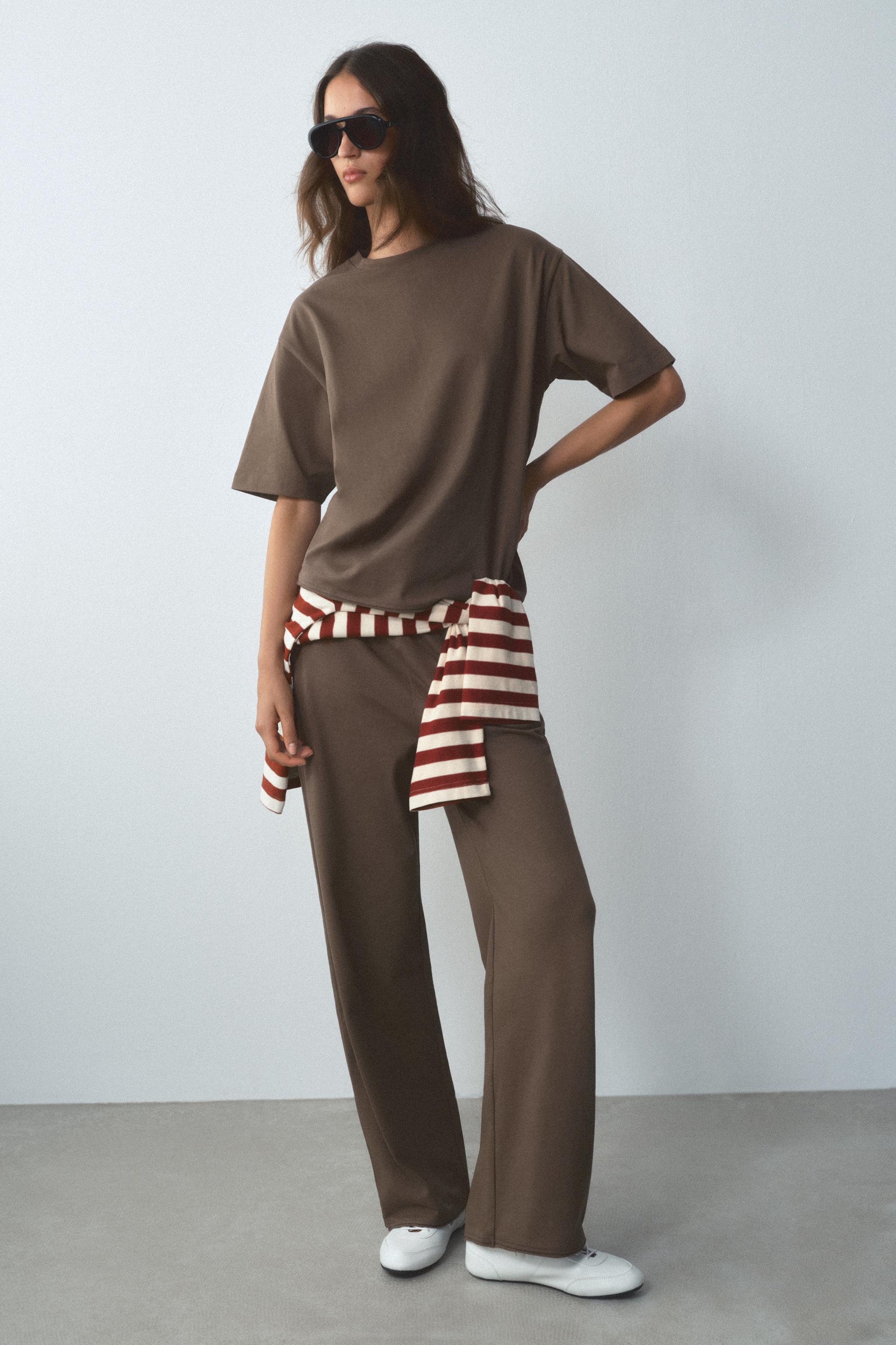 CREW NECK T-SHIRT — Mink