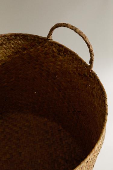 ROUND BASKET WITH HANDLE - Light beige by Zara - Image 2