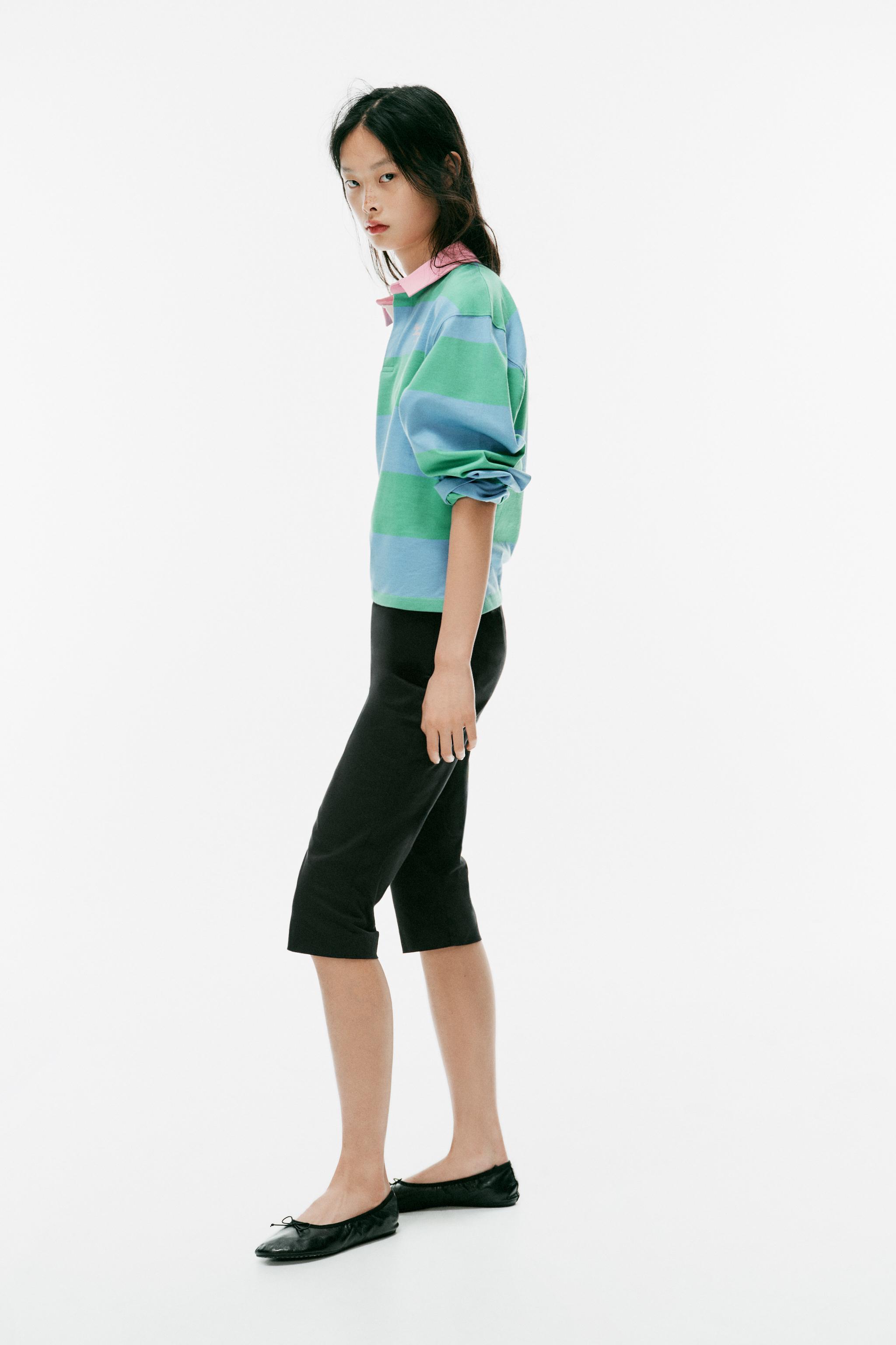 CONTRAST COLLAR STRIPED POLO SHIRT