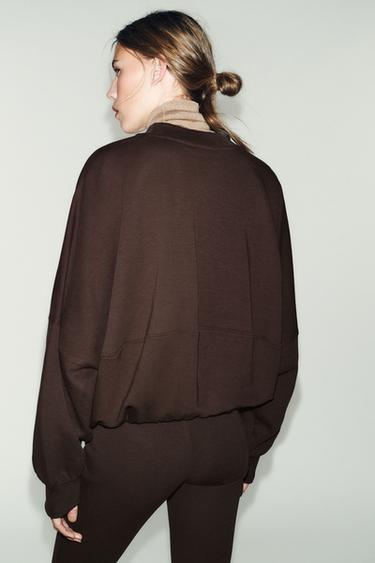 INTERLOCK BOMBER JACKET - Brown by Zara - Image 2