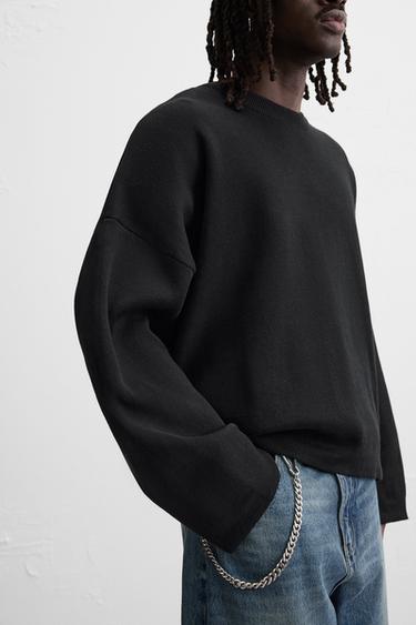 BOXY FIT SWEATER - Black by Zara - Image 5