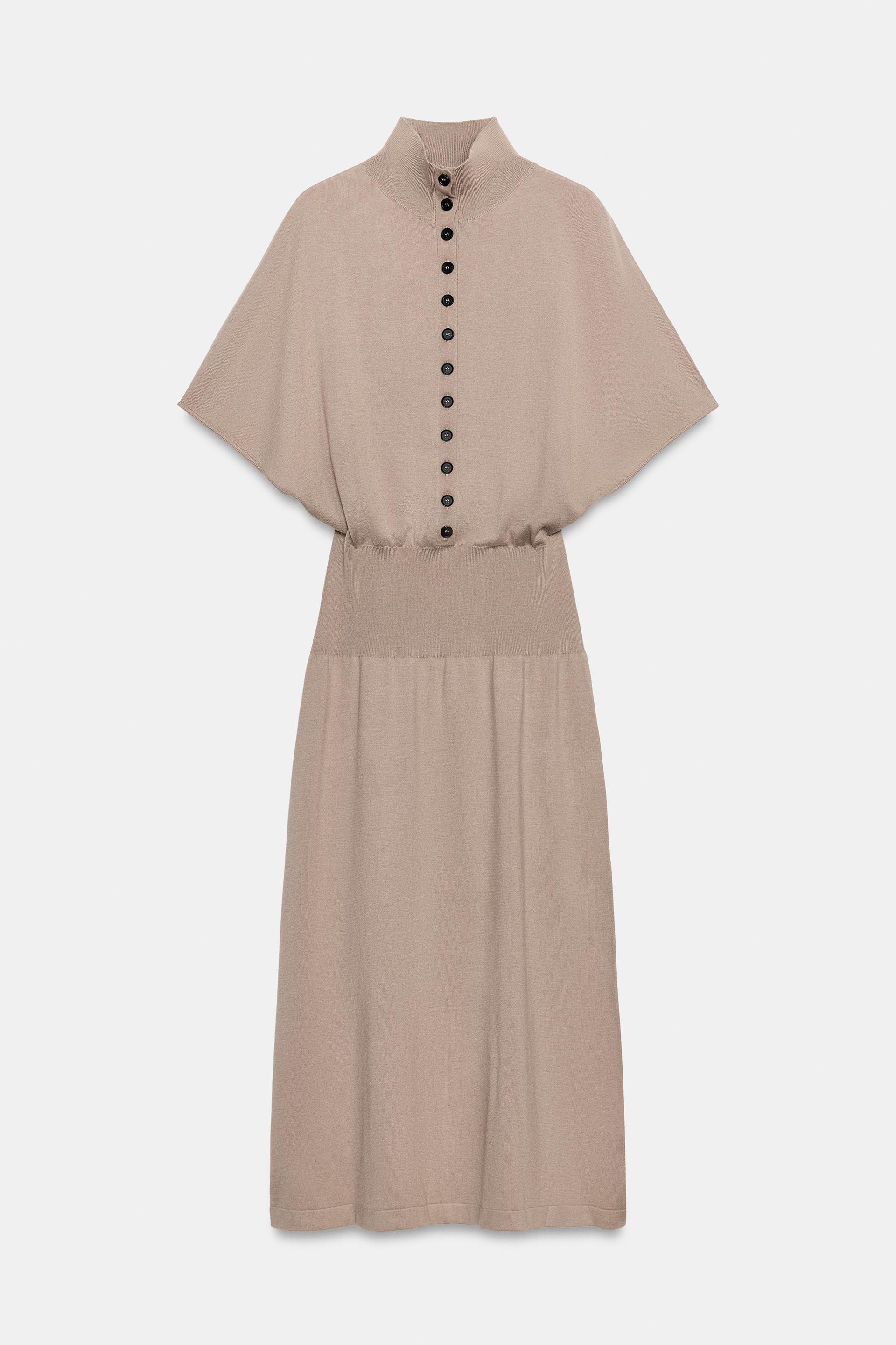 RIBBED-WAIST KNIT MIDI DRESS thumbnail 6