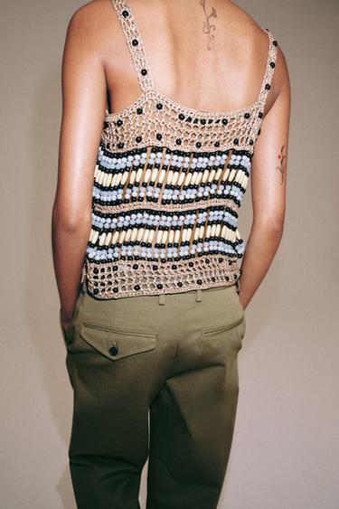 TOP EN MAILLE FANTAISIE - Beige de Zara - Image 2