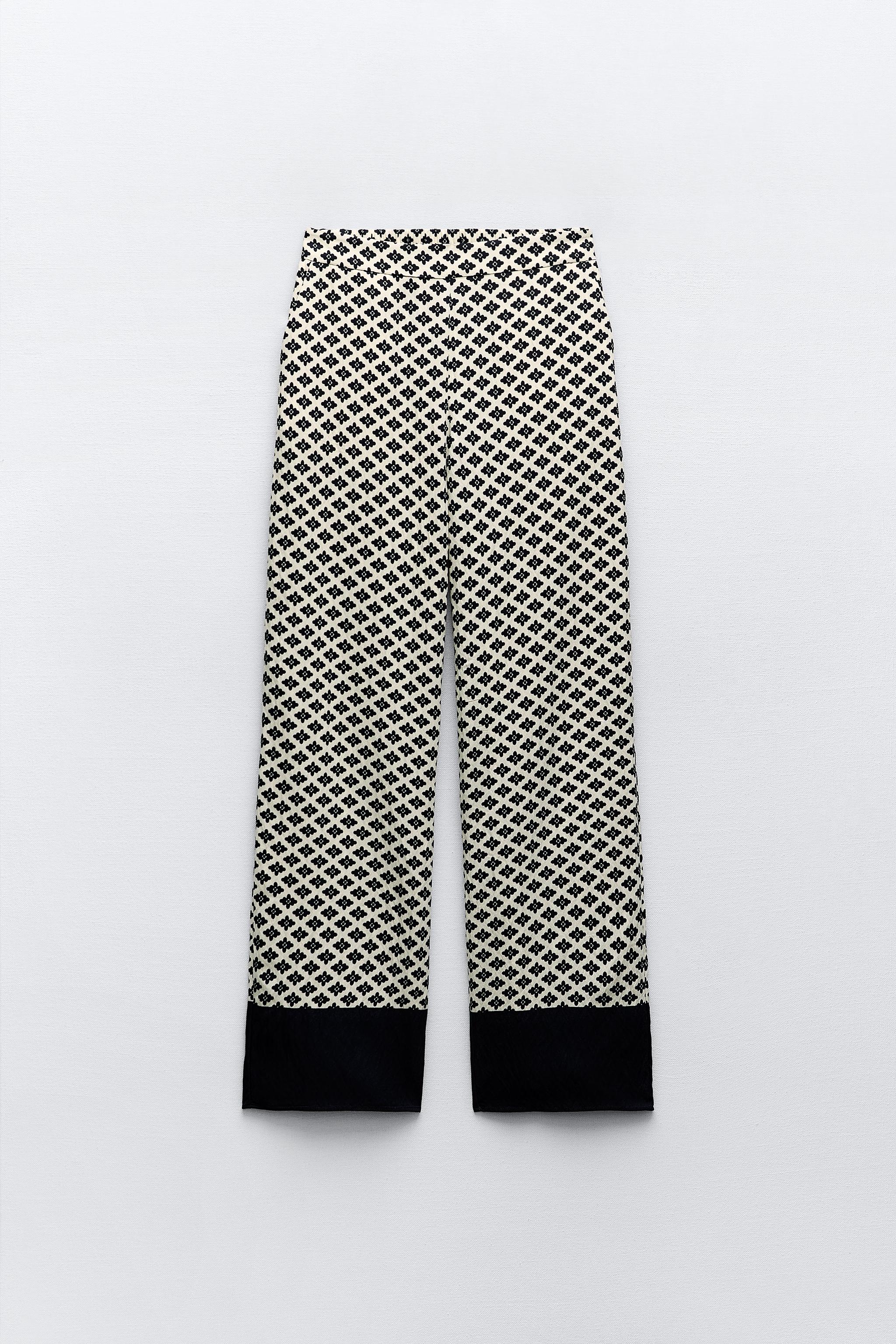 Zara Black Printed Pants