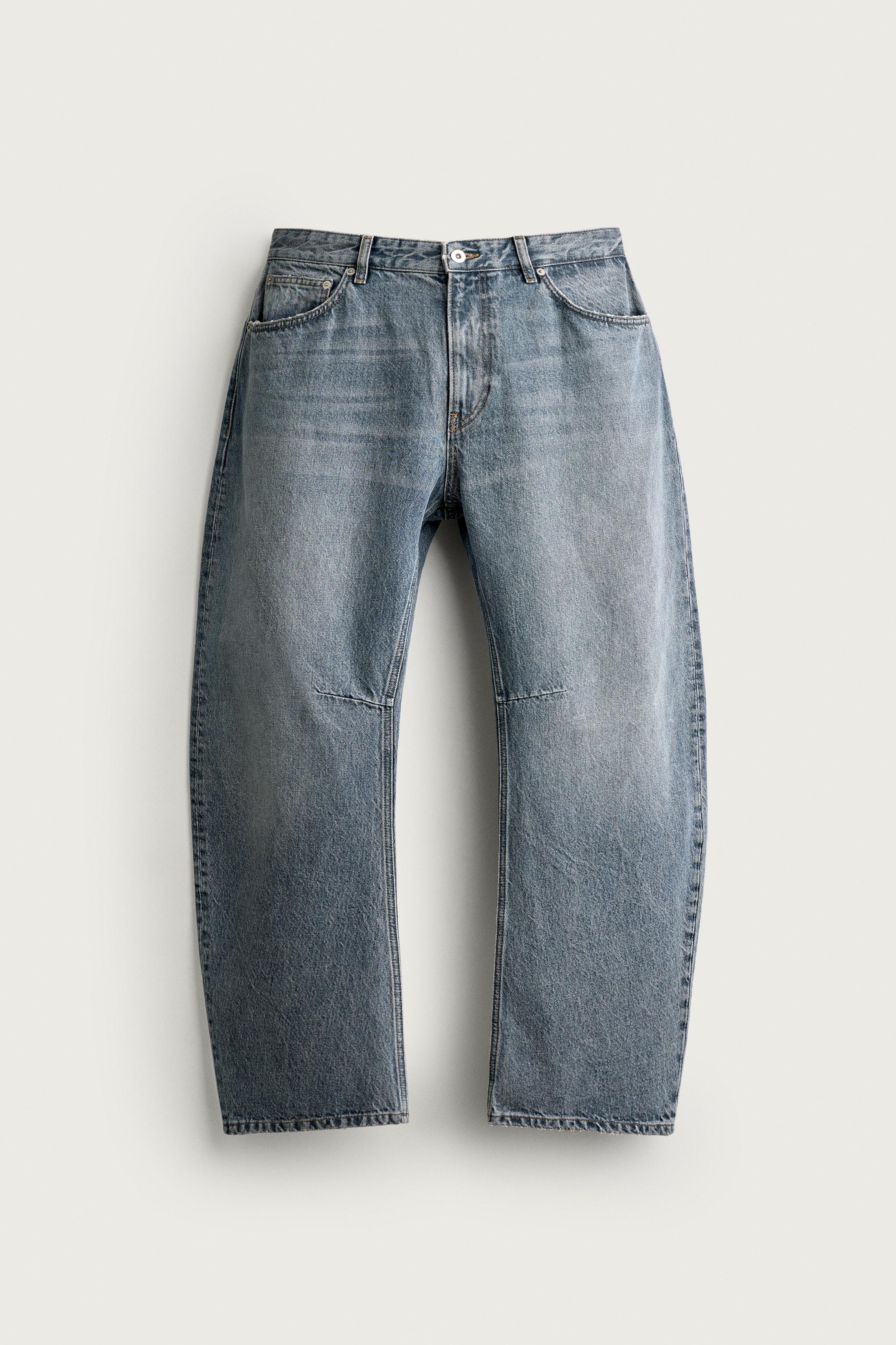 STRAIGHT BARREL FIT JEANS — Blue