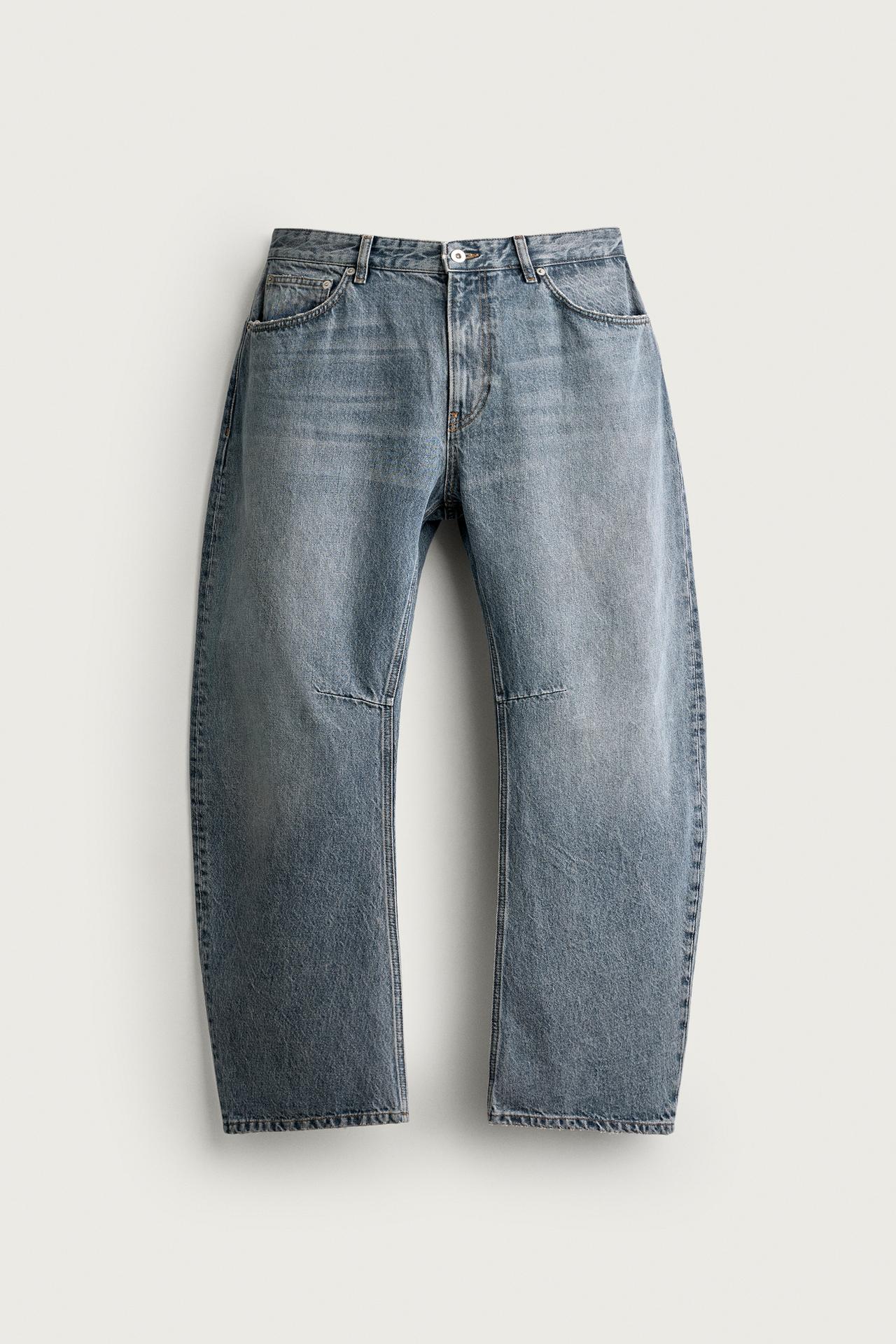 STRAIGHT BARREL FIT JEANS — Blue