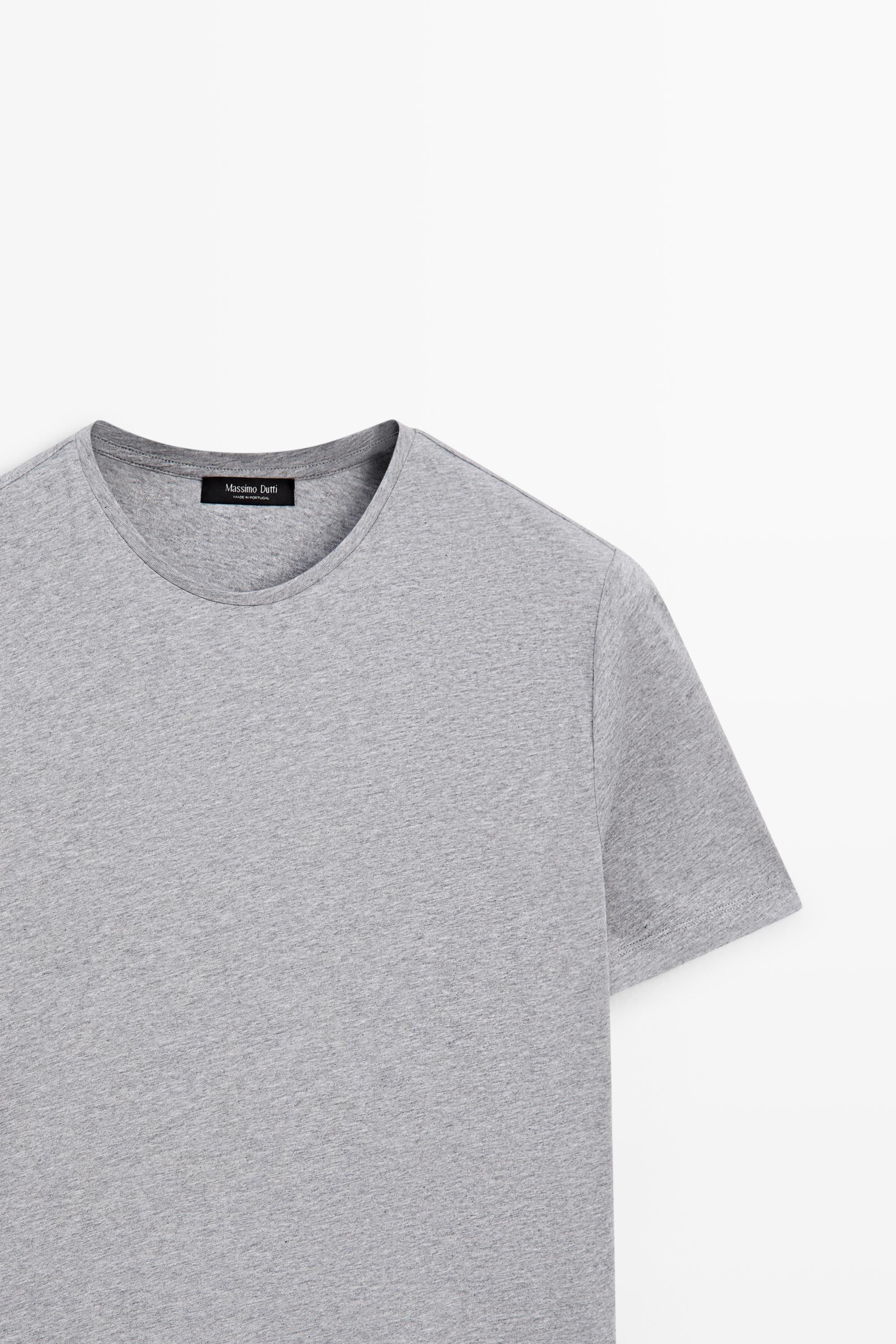 Short sleeve melange cotton T-shirt