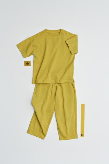 ENSEMBLE T-SHIRT ET PANTALON WIDE LEG UNIE - Vert olive de Zara - Image 4
