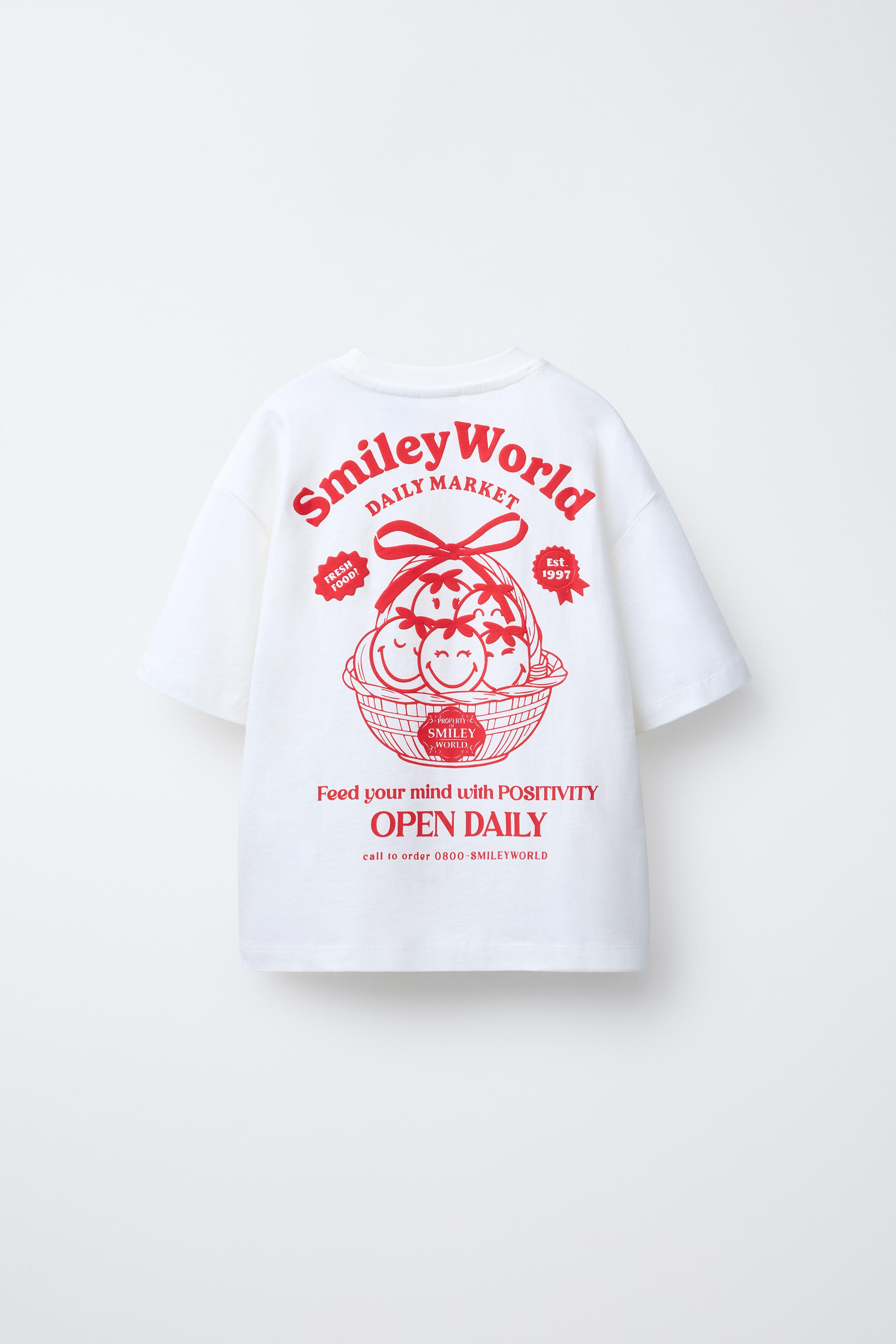 SMILEYWORLD ® PRINT AND PATCH T-SHIRT - White | ZARA United