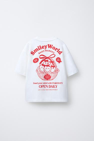 SMILEYWORLD ® PRINT AND PATCH T-SHIRT - White by Zara - Image 1