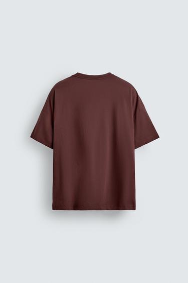 SLOGAN PRINT T-SHIRT - Chocolate by Zara - Image 7