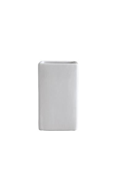 WHITE EARTHENWARE TOOTHBRUSH HOLDER - White by Zara