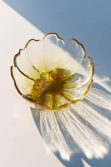BOL EN VERRE FLEUR - Jaune de Zara - Image 4