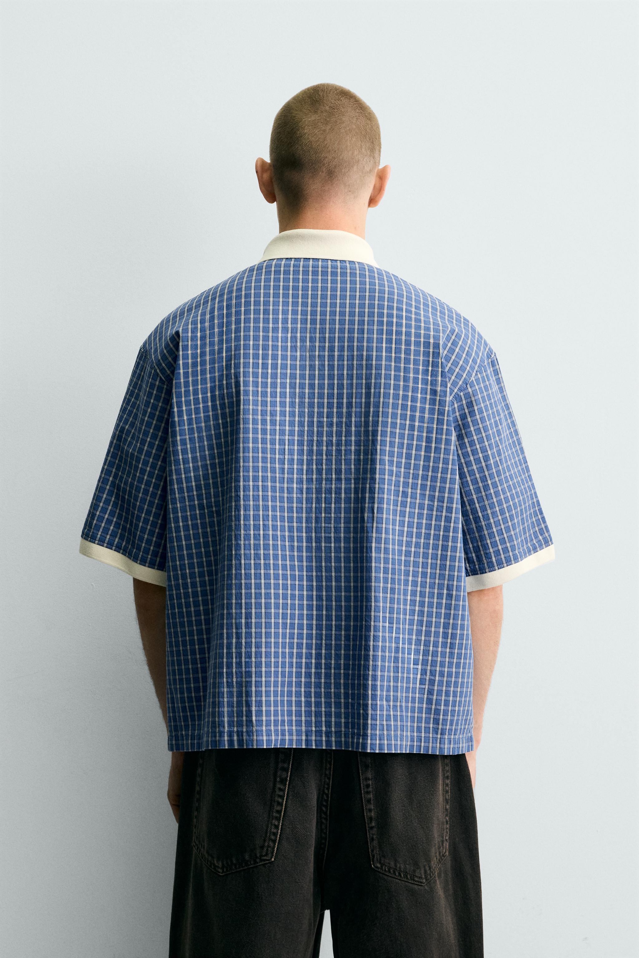 PRINTED TEXT CROPPED POLO SHIRT