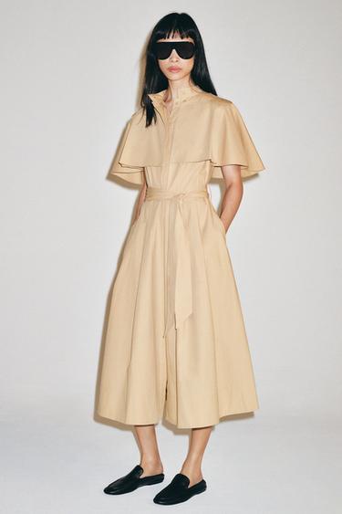 ZW COLLECTION CAPE SHIRT DRESS - camel by Zara - Image 0