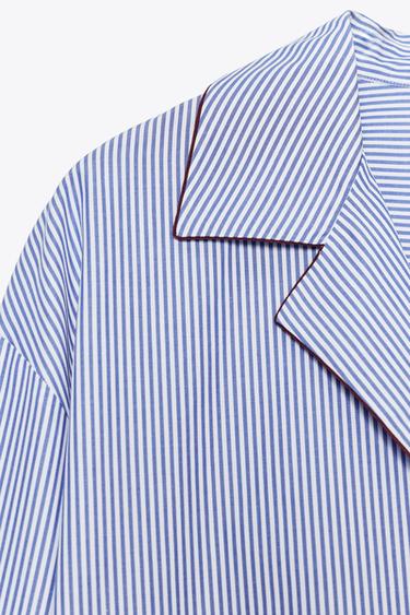 CHEMISE LISERÉS CONTRASTE ZW COLLECTION - Bleu / Blanc de Zara - Image 10