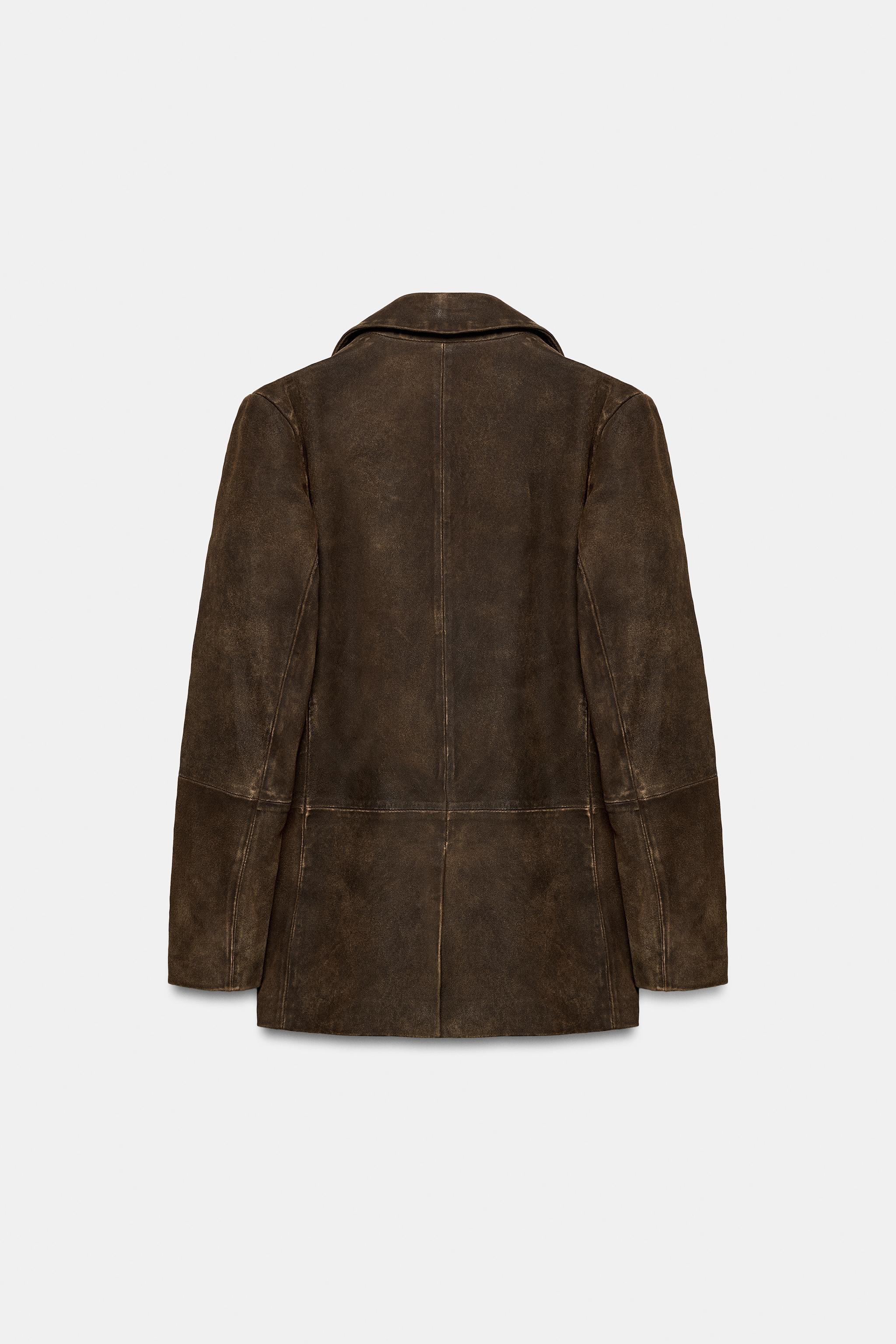 100% SUEDE LEATHER BLAZER ZW COLLECTION LIMITED EDITION