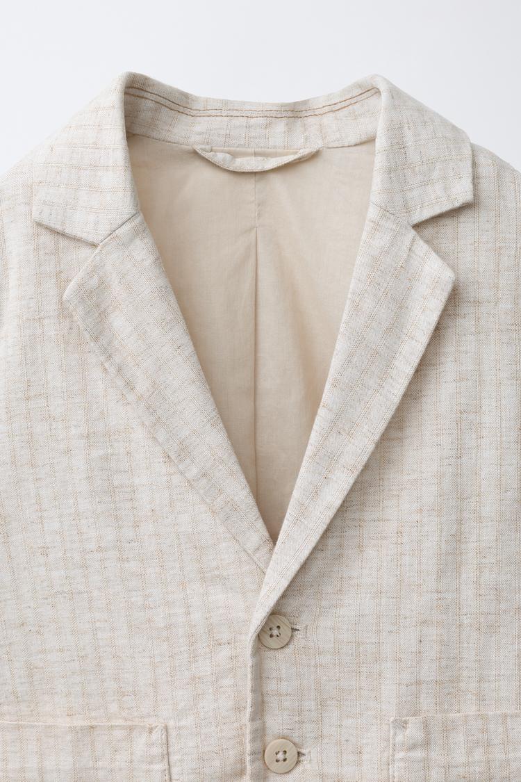 Blazer de mezcla de lino a rayas 3
