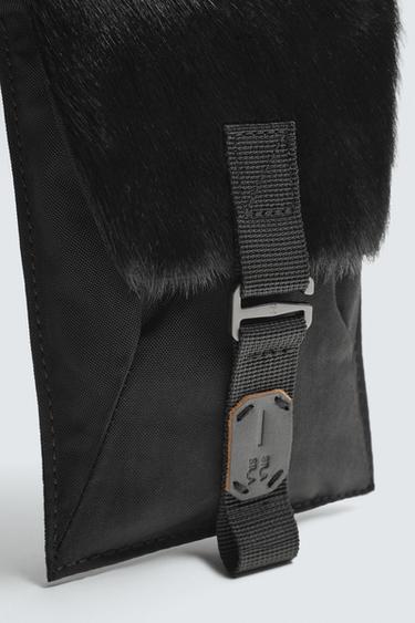 SAC BANDOULIÈRE DÉTAIL EFFET FOURRURE X SR_A - Noir de Zara - Image 6