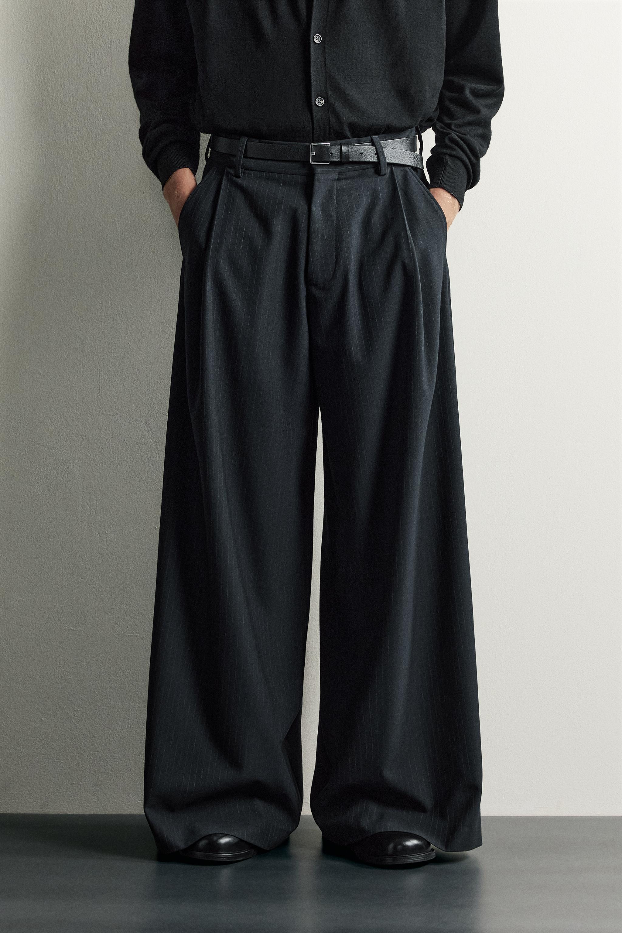 WIDE-FIT PLEATED PANTS - thumbnail 2