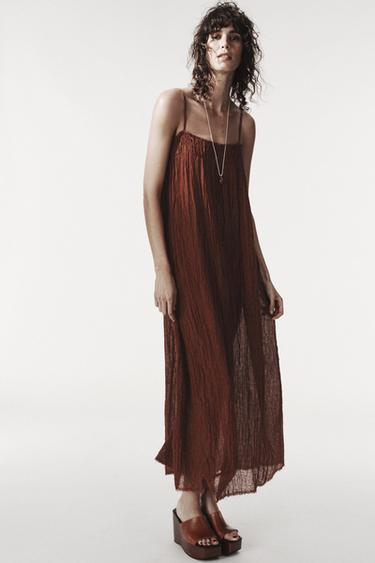 ZW COLLECTION LONG RAMIE DRESS - Brown by Zara