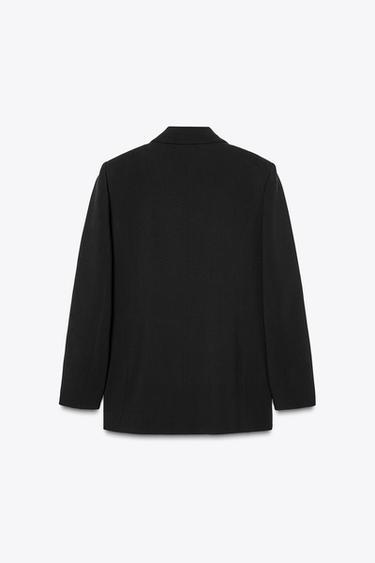 DOUBLE-BREASTED BLAZER WITH SHOULDER PADS - Black by Zara - Image 6