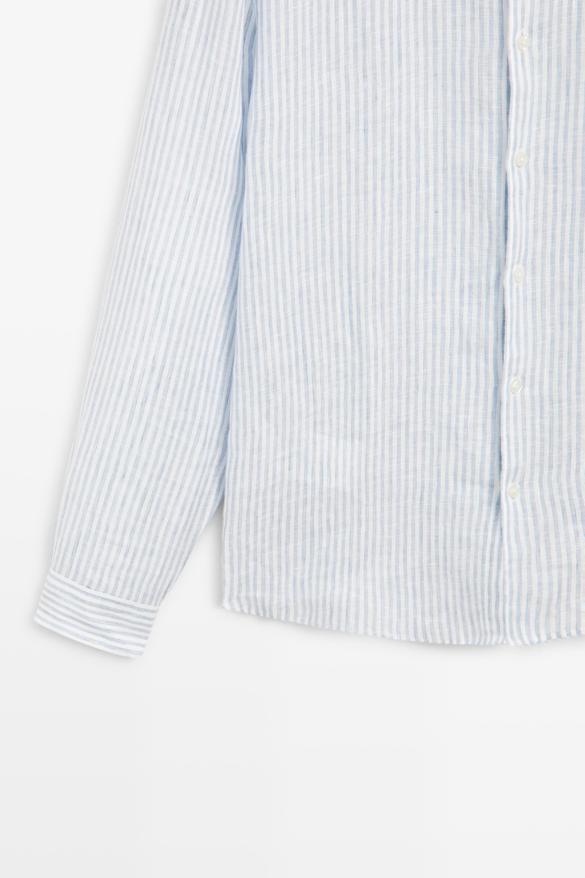 Chemise regular fit à rayures en lin