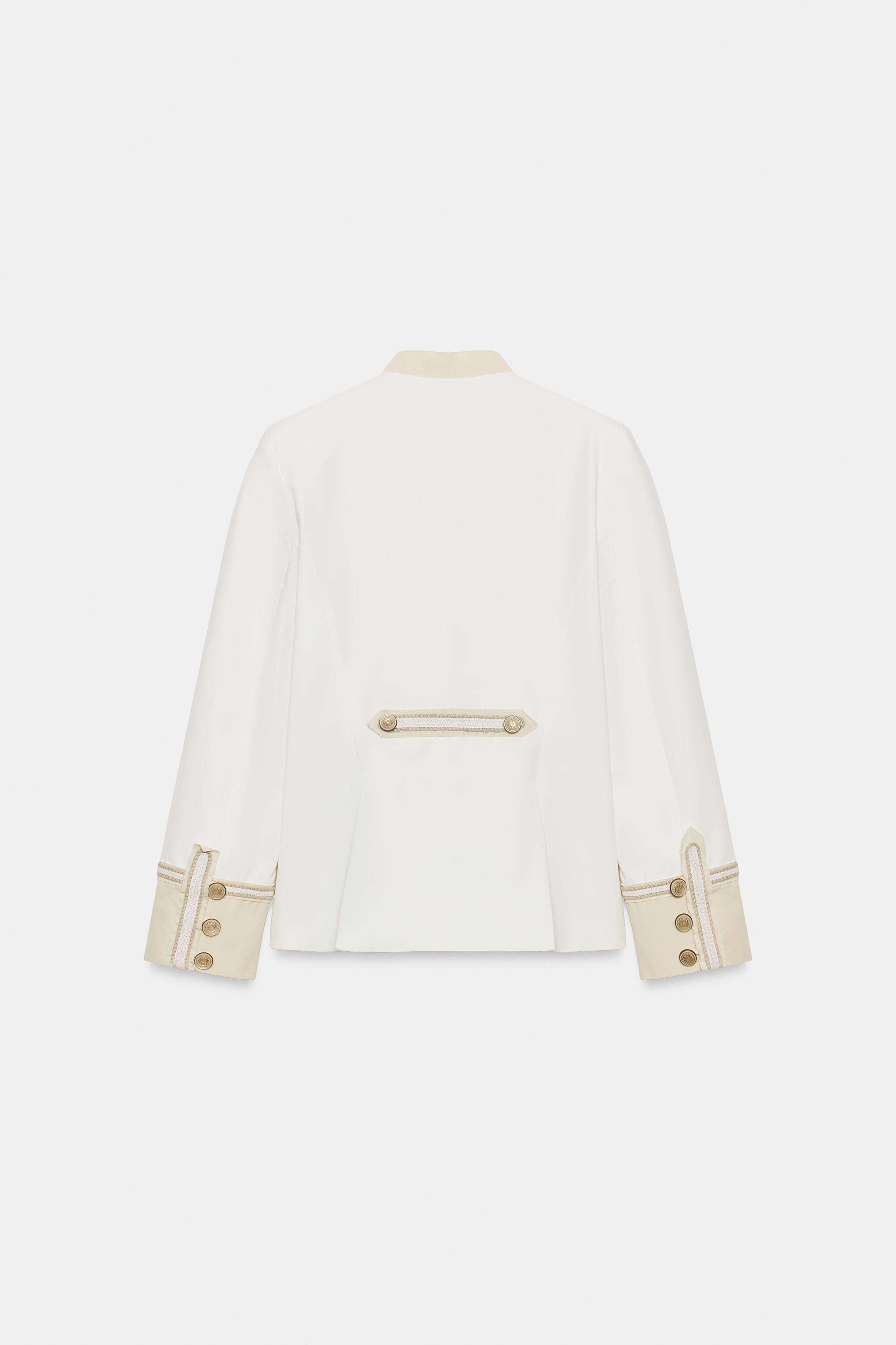 zara レザージャケット　ホワイト ZW COLLECTION トグルボタンジャケット - ホワイト | ZARA Japan / 日本