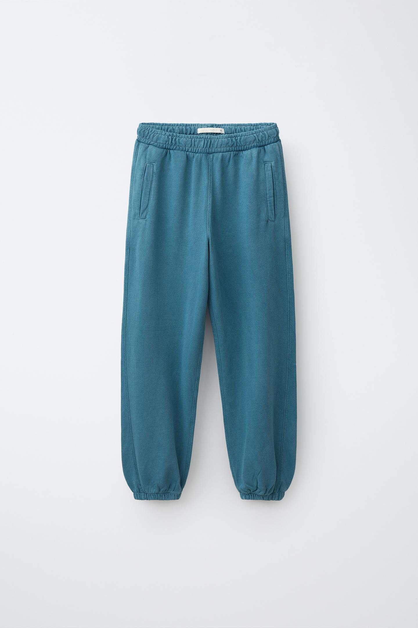 Детский комплект Zara Garment-Dyed Sweatshirt and Jogger Set, цвет: Синий — фото 4