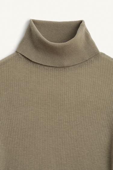 100% WOOL LIMITED EDITION JUMPER - washed green by Zara - Image 6