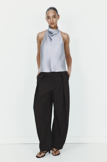 SATIN HALTER TOP - Steel by Zara - Image 0