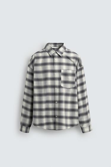 OVERSIZE FIT OXFORD SHIRT - White / Grey by Zara