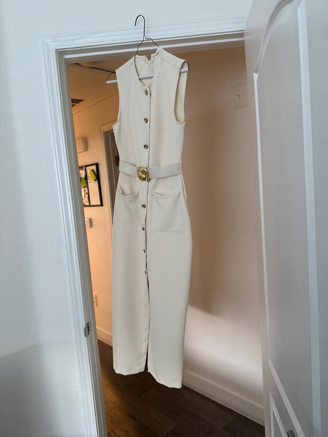 BELTED CREPE MIDI DRESS - Image 2
