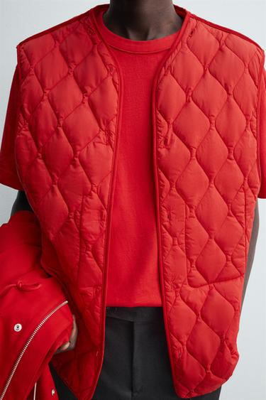 Zara VODOOTPORNA PARKA JAKNA KOJA SE SKIDA – Crvena