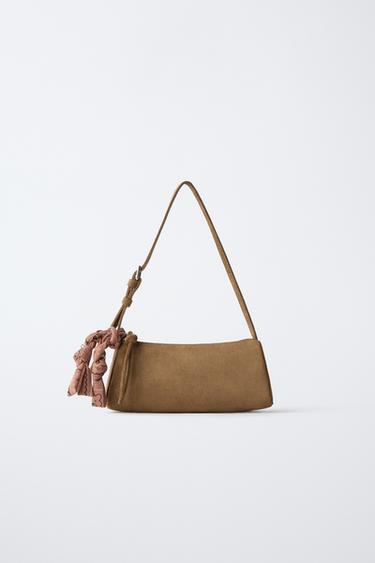 Zara BANDANA SHOULDER BAG - Brown