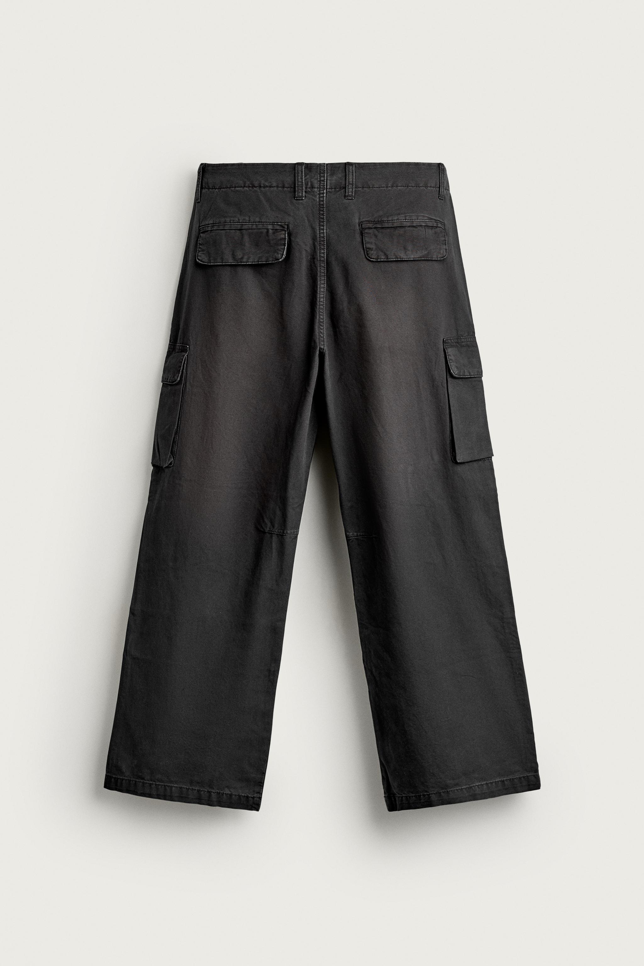 Мужские брюки Zara PAINT SPLATTER CARGO PANTS — фото 8