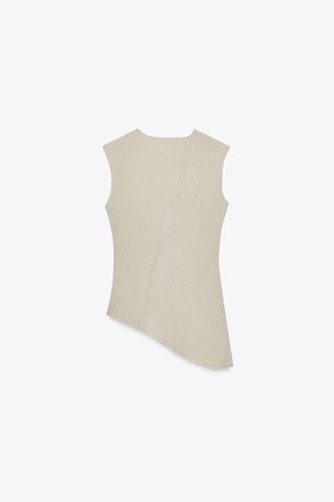 TOP ASYMÉTRIQUE TEXTURÉ - Vert d'eau de Zara - Image 7
