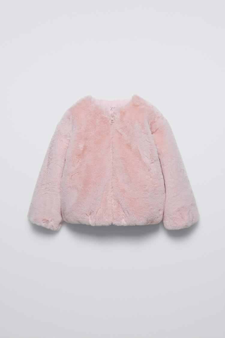 FAUX FUR JACKET Pink ZARA Australia