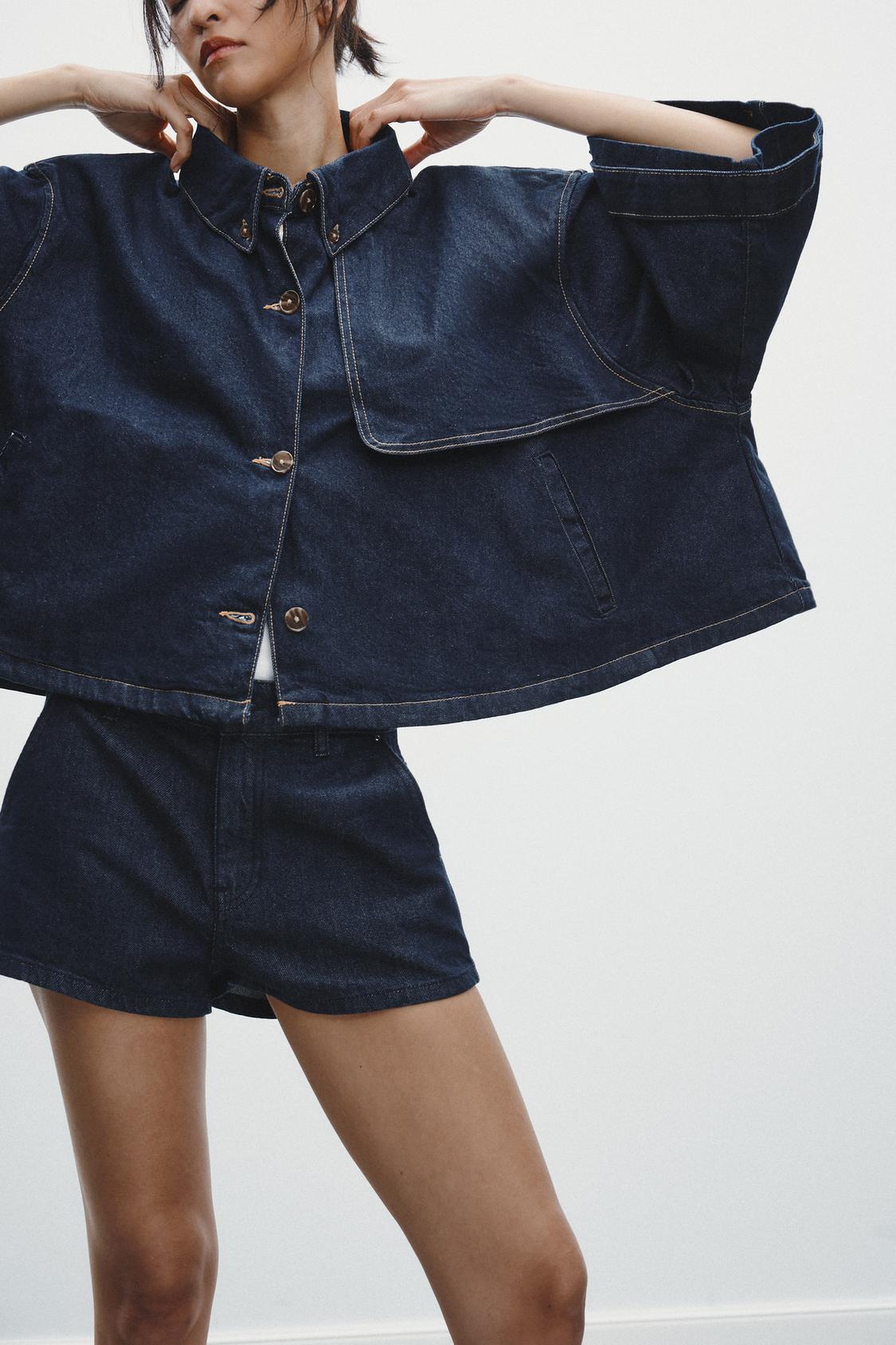 TRF DENIM CAPE JACKET