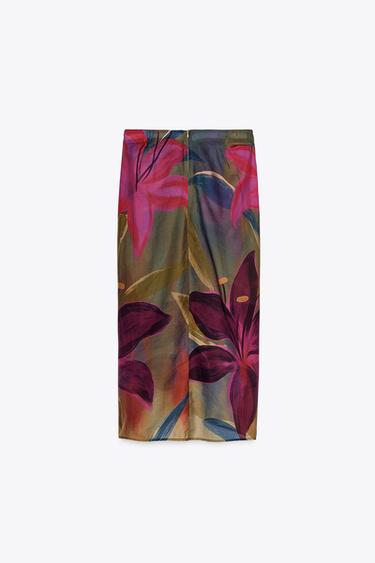 PARÉO À IMPRIMÉ FLEURI - Vert d'eau de Zara - Image 2