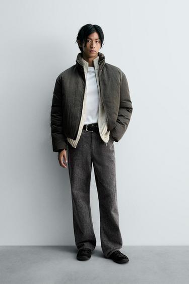 Zara 科技布料絎縫短版外套 - 棕色 - 圖片 0