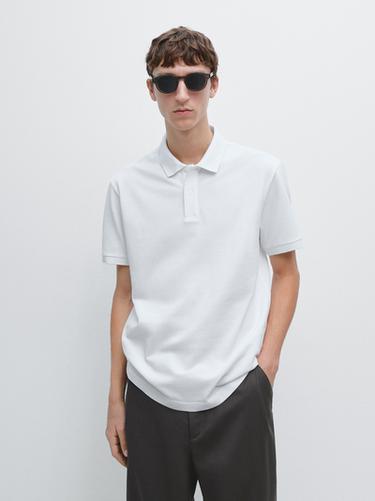 Polo piqué micro estructura algodón - Blanco de Zara