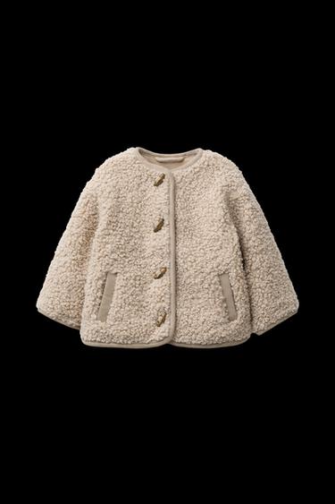 FAUX SHEARLING TOGGLE JACKET - Beige by Zara - Image 0