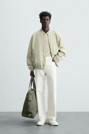 CAZADORA BOMBER RELAXED FIT - Blanco / Gris de Zara - Imagen 0